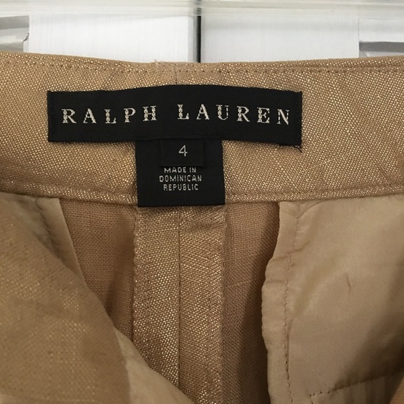 Ralph Lauren Wide Leg Gold Pants Size 4 - Picture 3 of 4
